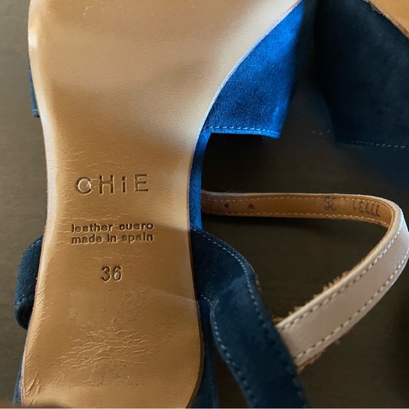 NWOT Chie Mihara blue suede strap sandal. Leather sole. Size 36 or US6 - Picture 5 of 8